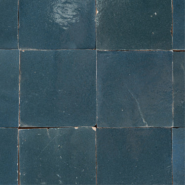 Handmade Moroccan Zellige 4x4 Aegean Blue Terracotta Tile