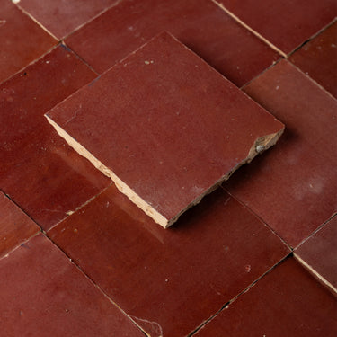 Handmade Moroccan Zellige 4x4 Dark Cinnamon Terracotta Tile