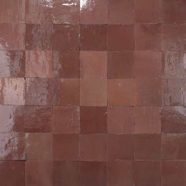 Handmade Moroccan Zellige 4x4 Dark Cinnamon Terracotta Tile