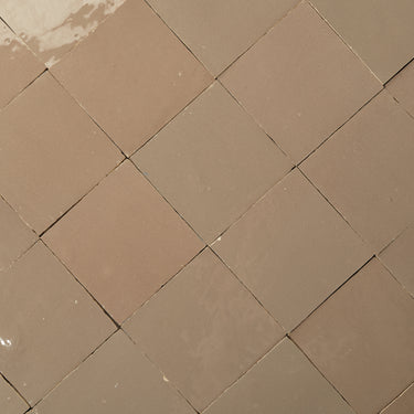 Handmade Moroccan Zellige 4x4 Dark Nude Terracotta Tile