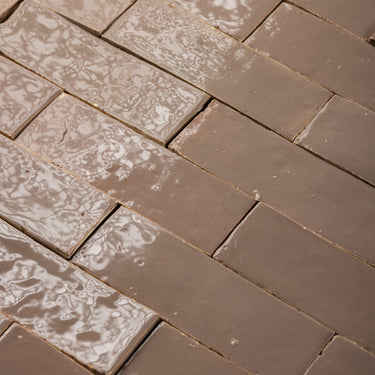 Handmade Moroccan Zellige 2x6 Dark Nude Plinthe Terracotta Tile