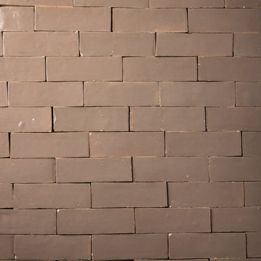 Handmade Moroccan Zellige 2x6 Dark Nude Plinthe Terracotta Tile