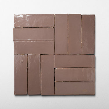 Handmade Moroccan Zellige 2x6 Dark Nude Plinthe Terracotta Tile