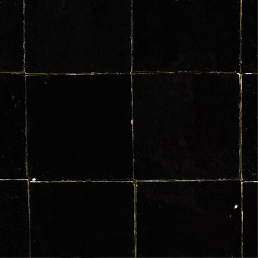 Handmade Moroccan Zellige 4x4 Noir Black Terracotta Tile