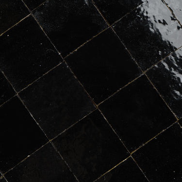 Handmade Moroccan Zellige 4x4 Noir Black Terracotta Tile
