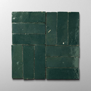 Handmade Moroccan Zellige 2x6 Aegean Green Terracotta Tile