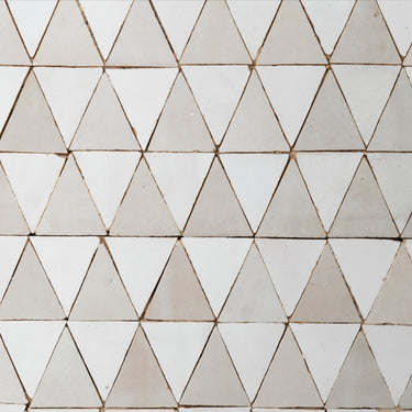 Triangle Pearl with Cotton White Zellige Mosaic
