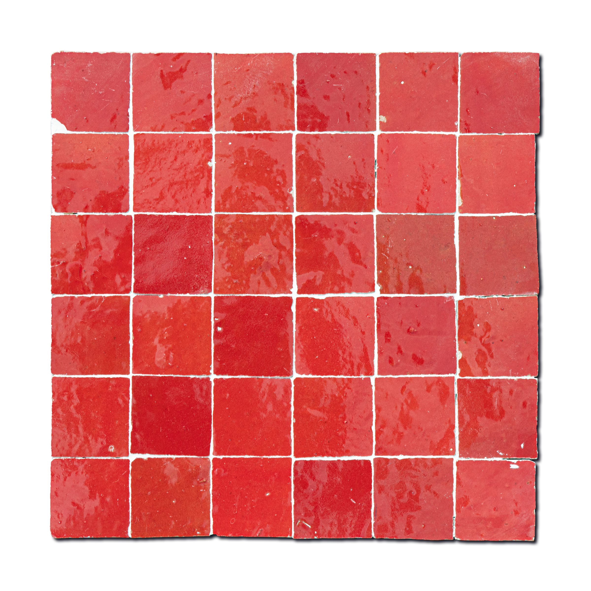 12x12 Kenitra Red Morroccan Zellige Mosaic