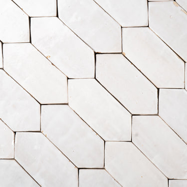 Handmade Moroccan Zellige 2x6 Picket Pearl White Terracotta Tile