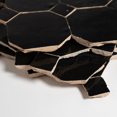 Noir Black Octagon with Noir Black Dots Moroccan Mosaic