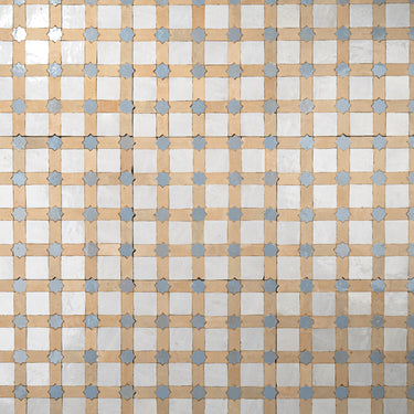 Safim C Grey Star with White Moroccan Zellige Mosaic