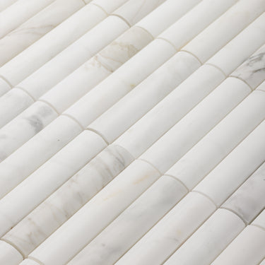 Bamboo Calacata Gold Marble Polished Mosaic Tile