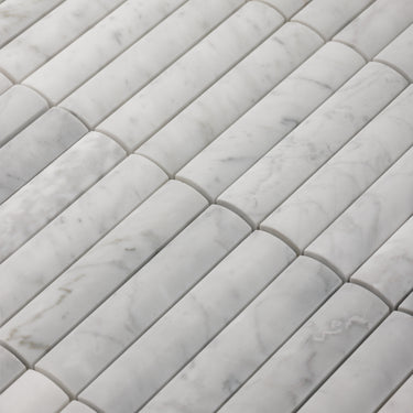 Bamboo Carrara Marble Honed Mosaic Tile