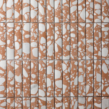 Bamboo Clay Terrazzo Honed Mosaic Tile