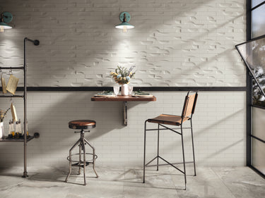 Fasi-Lunari 2.5X10 Base Chalk White Ceramic Tile