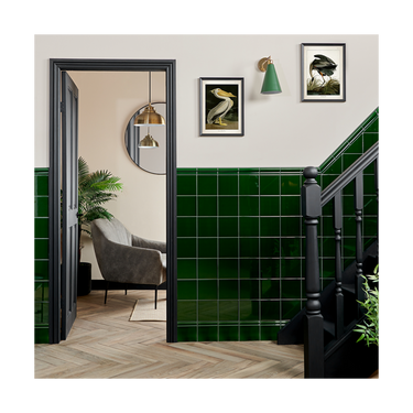 6x6 Block Jade Green Bevelled Ceramic tile