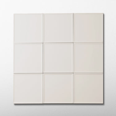 Linear Frame Rope White 5x5 Matte Ceramic Tile