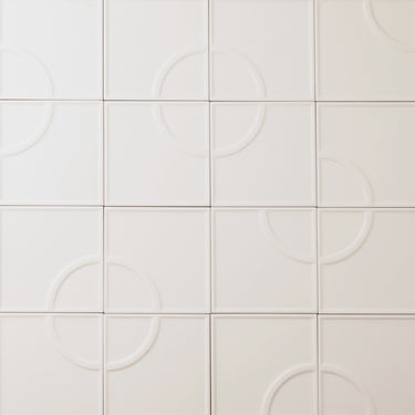 Linear Bow Rope White 5x5 Matte Ceramic Tile