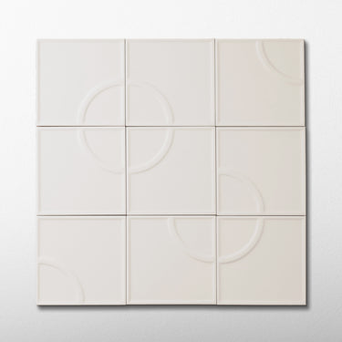 Linear Bow Rope White 5x5 Matte Ceramic Tile