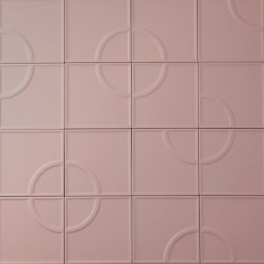 Linear Bow Withered Clay 5x5 Matte Ceramic Tile
