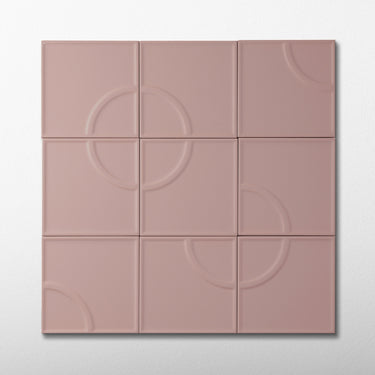 Linear Bow Withered Clay 5x5 Matte Ceramic Tile