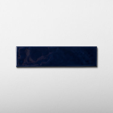 Handmade Brick 2x8 Bottle Blue Glossy Subway Tile