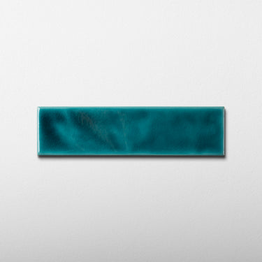 Handmade Brick 2x8 Aqua Crackled Glossy Subway Tile