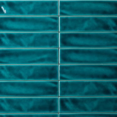 Handmade Brick 2x8 Aqua Crackled Glossy Subway Tile