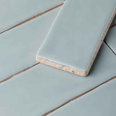 Handmade 2x10 Celery Green Matte Undulated Subway Tile