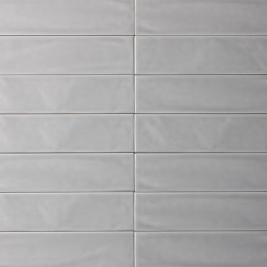 Handmade 2x8 Grey Matte Undulated Subway Tile