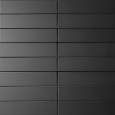 City Brick 2.5x10 Black Matte Porcelain Tile