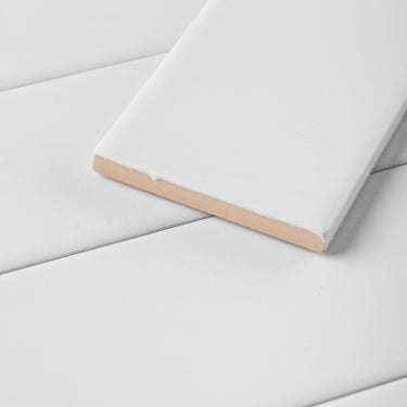 City Brick 2.5x10 Cotton White Matte Porcelain Tile