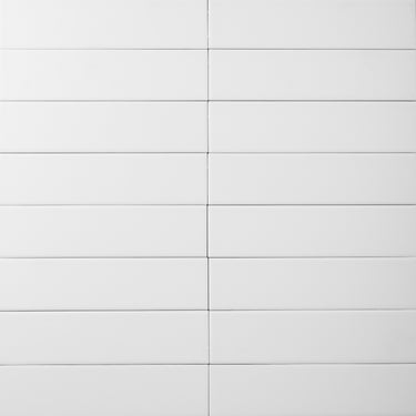 City Brick 2.5x10 Cotton White Matte Porcelain Tile
