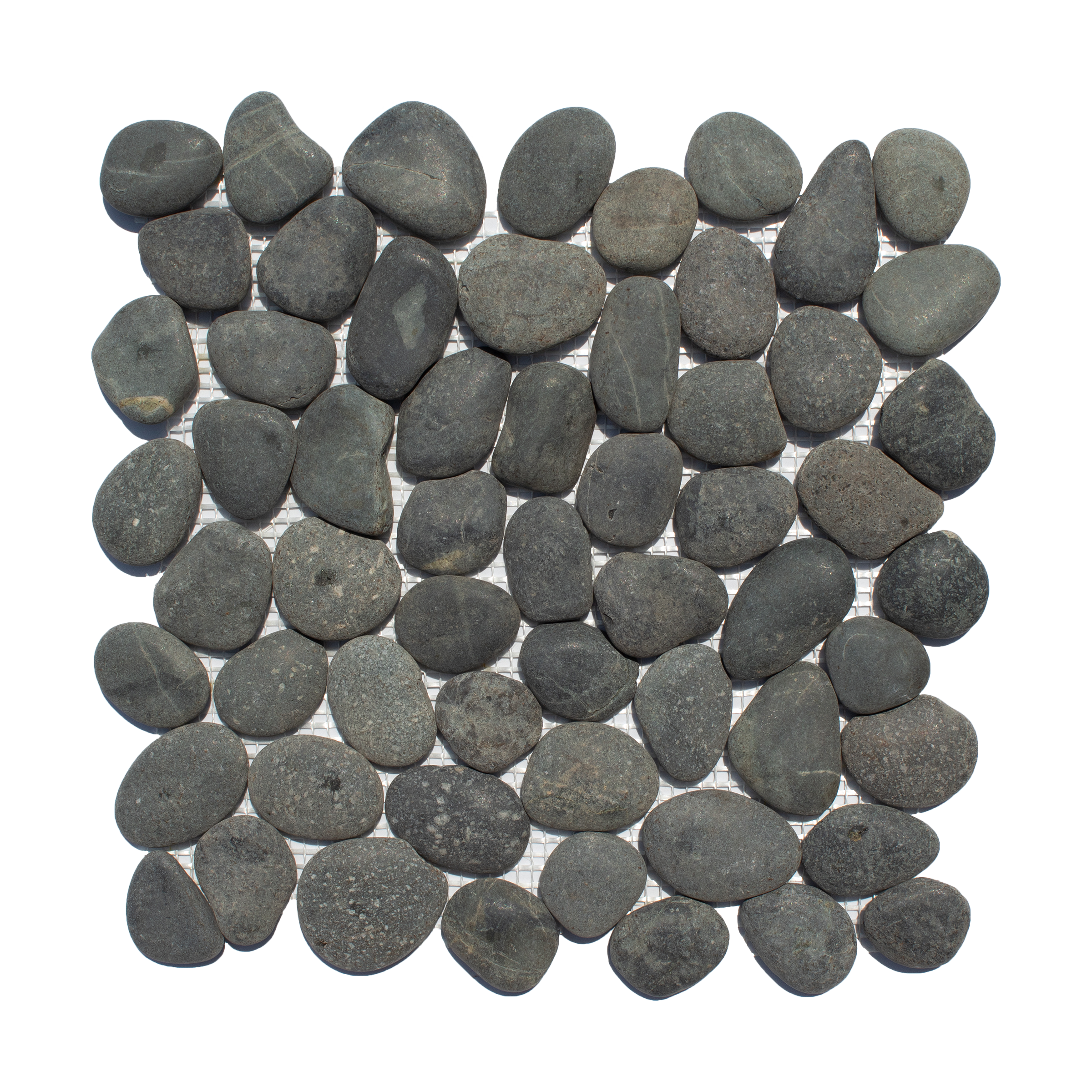 Noir Black Random Size Pebble Stone Mosaic
