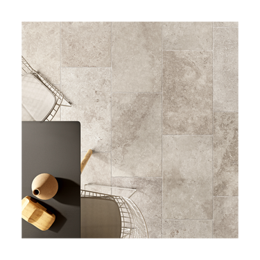Travertine Tumbled Ash Grey Porcelain Tile 8x8