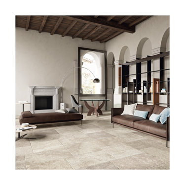 Travertine Tumbled Ash Grey Porcelain Tile 12x24