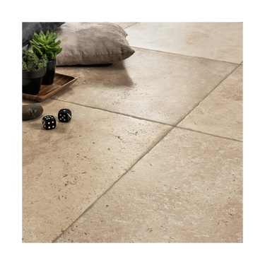 Travertine Tumbled Chiaro Cream Porcelain Tile 8x8