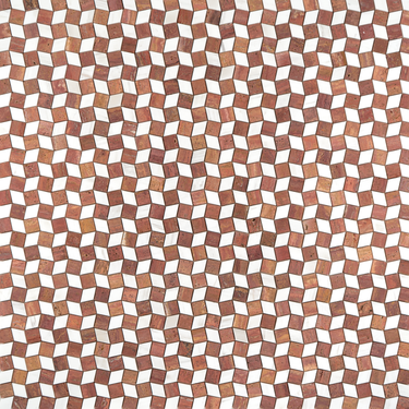 Mosaico Piazza Red Travertine with Dolomite Marble Honed Mosaic Tile