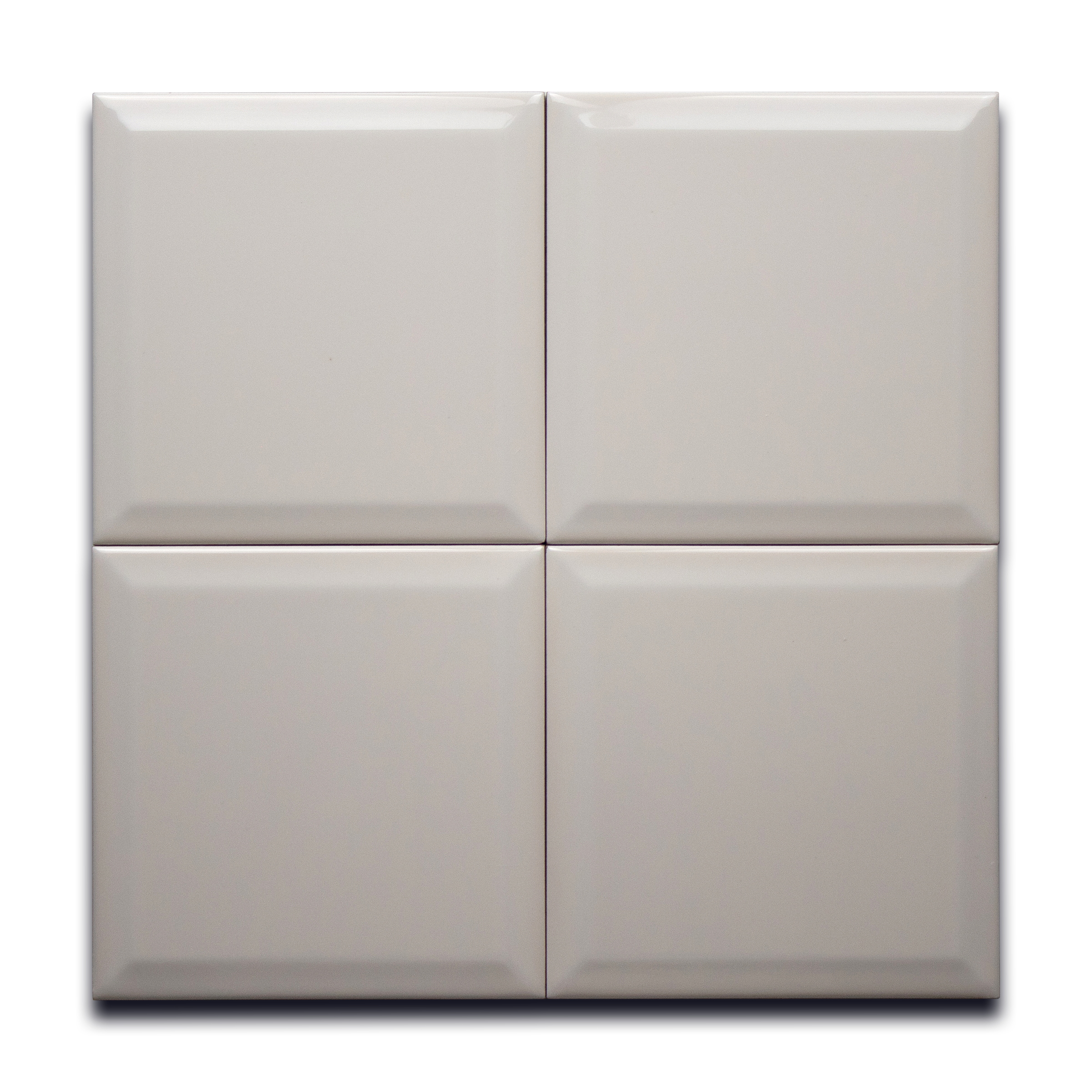6x6 Block Flat White Bevelled