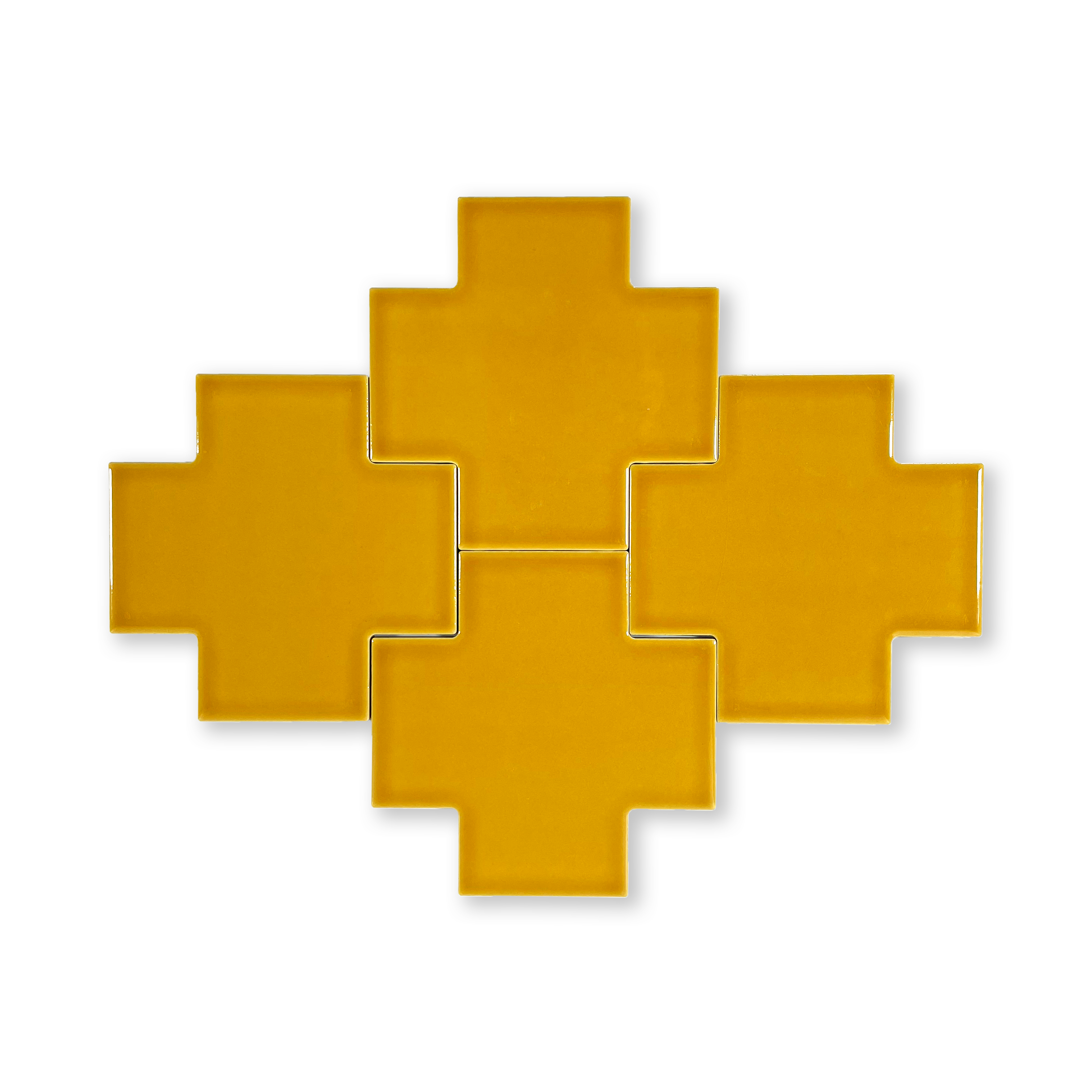 Puzzle Plus 6x6 Mustard Butterscotch Yellow Glossy Subway Tile