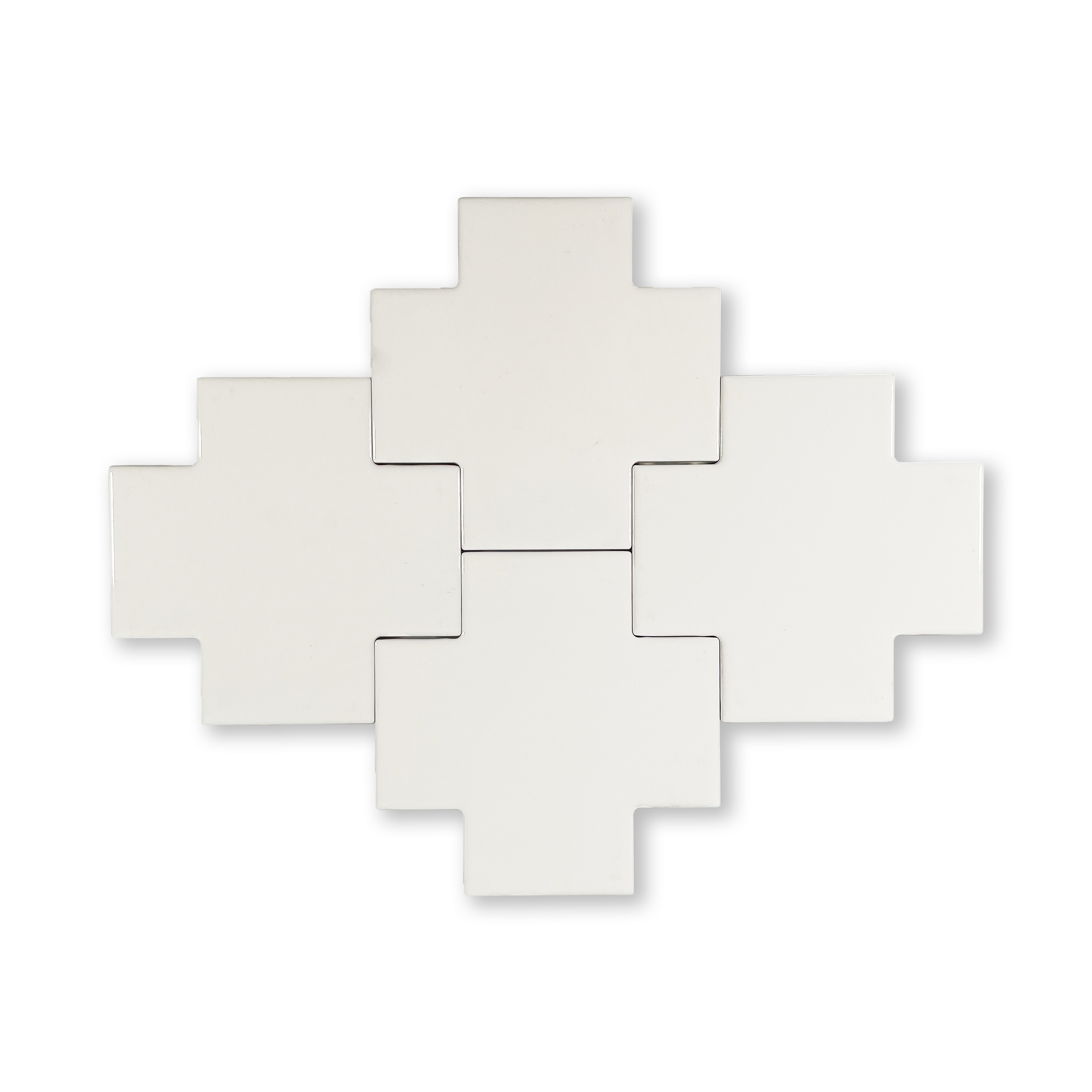 Puzzle Plus 6x6 Cotton White Glossy Subway Tile