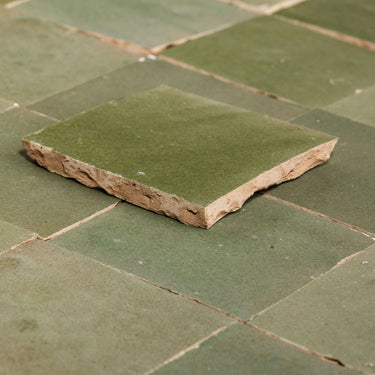 Handmade Moroccan Zellige 4x4 Olive Drab Green Terracotta Tile