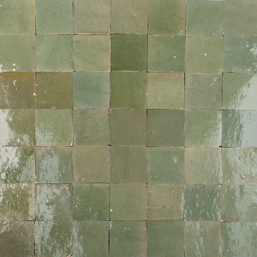 Handmade Moroccan Zellige 4x4 Olive Drab Green Terracotta Tile