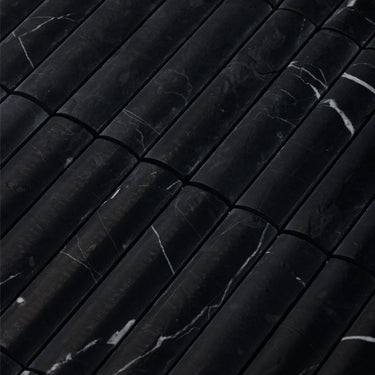 Bamboo Nero Marquina Marble Honed Mosaic Tile