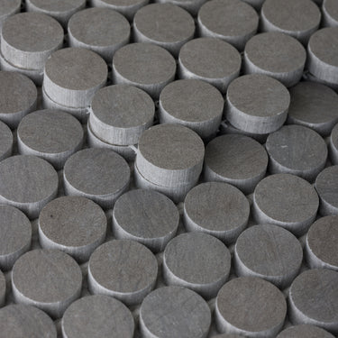 Moneta 1" Grigio Foussana Limestone Honed Mosaic Tile