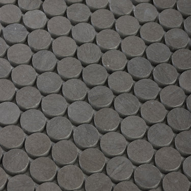Moneta 1" Grigio Foussana Limestone Honed Mosaic Tile