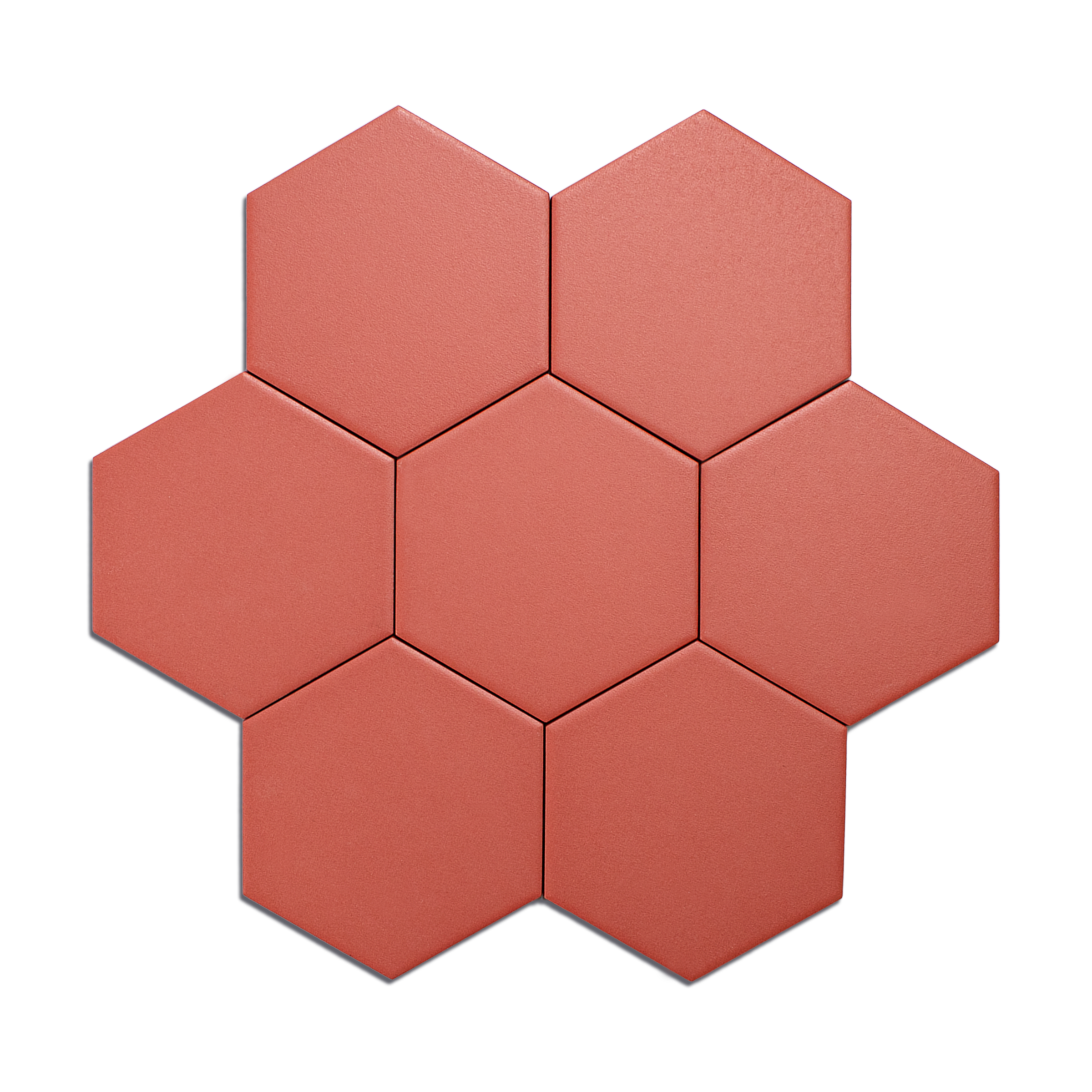 Pastello Hexagon Salmon Red Tile