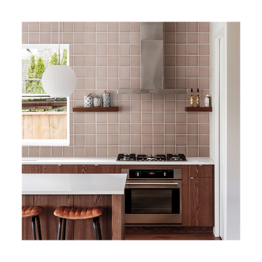 6x6 Block Bright Nude Bevelled Ceramic tile