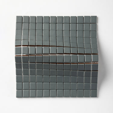 Quadrati Mezzo | Grey Shingle 1x1" Square Matte Mosaic Tile