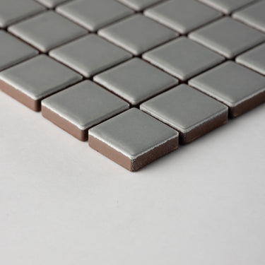 Quadrati Mezzo | Dusty Chrome 1x1" Square Matte Mosaic Tile